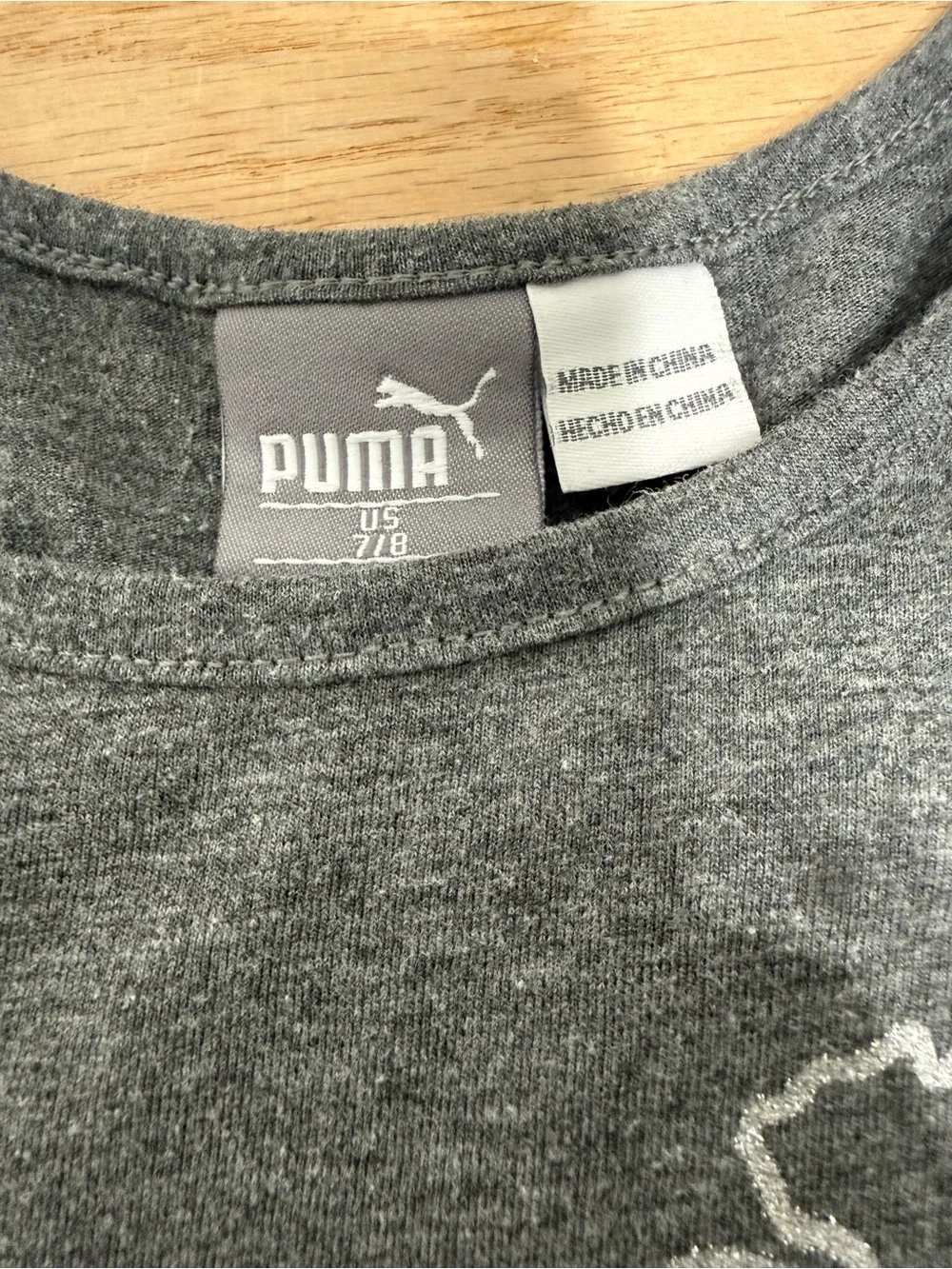 Puma Long Sleeve Logo Tee - Charcoal Gray